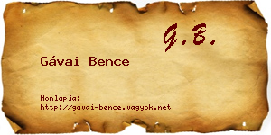 Gávai Bence névjegykártya